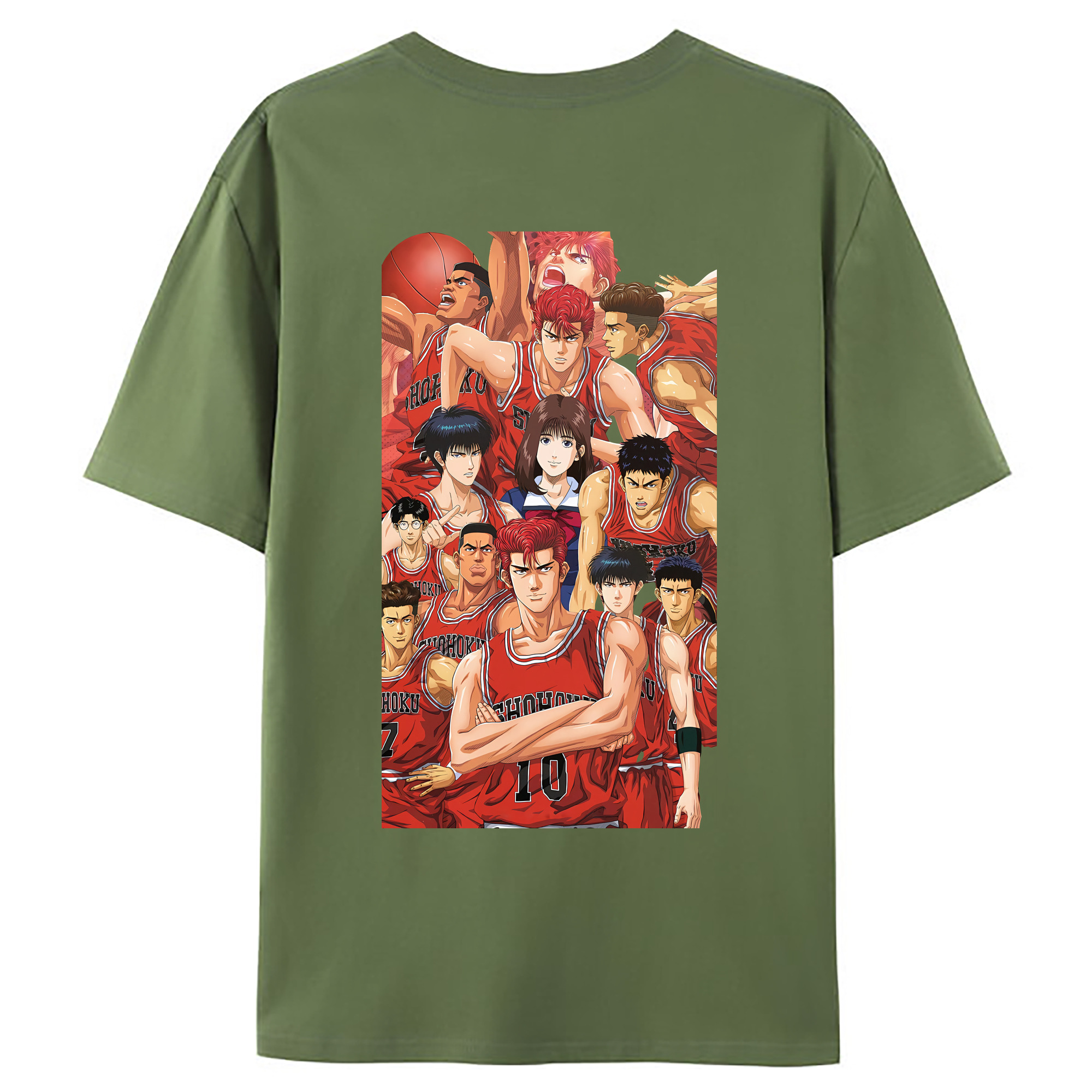 （画像用） SLAM DUNK／スラムダンク 綿100％ メンズ半袖Tシャツ（バックプリント） 通気性